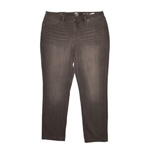 NEW DIRECTIONS NEW $58 Gray Stretch‎ Denim Straight Leg Jean 12P Short
